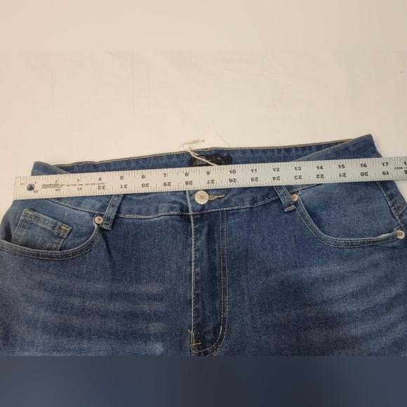 JFN Just Fashion Now Women's XL High Rise Skinny Cuffed Denim Blue Jean - Picture 9 of 11